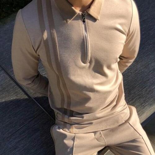 Mens Polos Shirts Striped Patchwork Long Sleeve Polos Tees pullover Men Autumn Shirts Lapel Tops Men Polos Homme mens Clothing