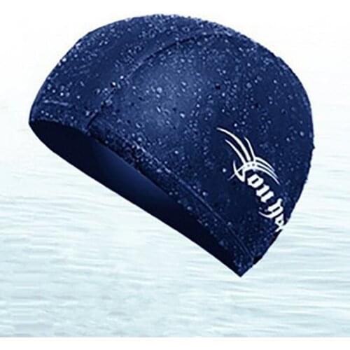 Adults Mens Cloth Swimming Cap High Elastic For Covering Long Hair High-end Waterproof Swimming Pool Cap Protect Ears