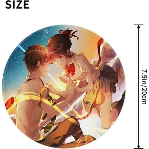 Anime your name Gaming Player desk laptop Rubber Mouse Mat Mouse Padding Cartoon anime round animal Penguin mouse pad 20CM