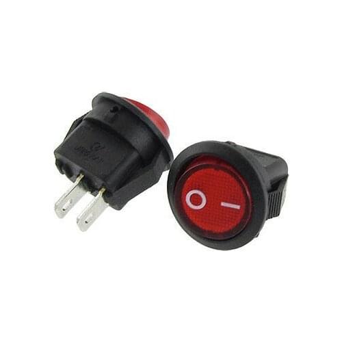 NEW!10 Pcs x Red On-Off I/O SPST Round Boat Rocker Switch 2 Pin 3A/250V 6A/125V AC