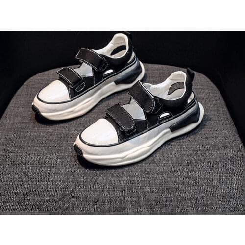 2021 Summer New Hollow Woman Shoes Womens Vulcanized Shoes Female Casual Sneakers Solid Retro Sandals Plus Size