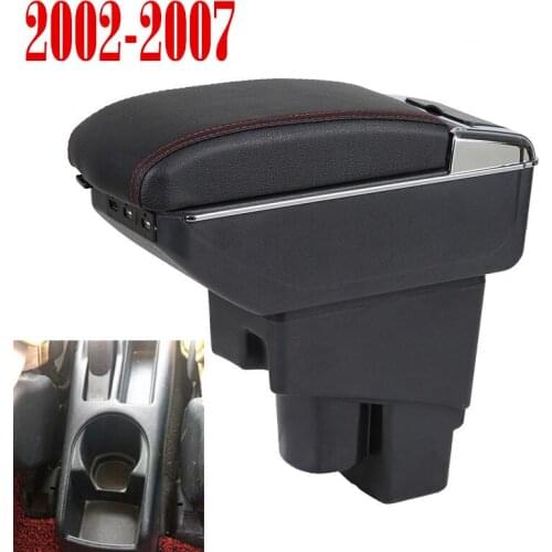 For Honda Fit Jazz hatchback armrest box central Store content Storage box with cup holder ashtray USB interface 2004-2007