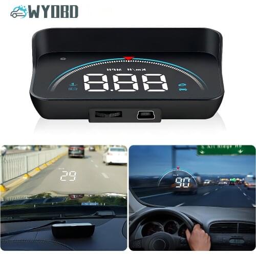 M8 Car HUD Head Up Display OBDHUD 3.5 Inch New OBD Temperature Overspeed RPM Warning Voltage Alarms Colorful LED Screen Display