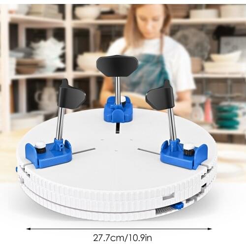 Adjustable Pottery Ceramic Trim Holder Clip Centers Pottery Wheel Plastic Round Plate Polymer Scraping Modelling Repair Tools