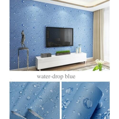 Blue Self Adhesive Vinyl Wallpaper Living Room Kitchen Cabinet Furniture Stickers PVC Waterproof Bedroom Tv Wall Contact Paper