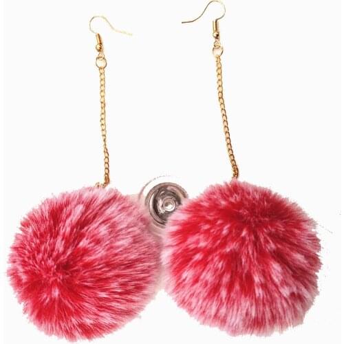 New Fashion 12 pair/lot серьги Fake Fur Ball Earrings Golden Long Drop Earrings For Women Costume Christmas Party Festivel Gifts
