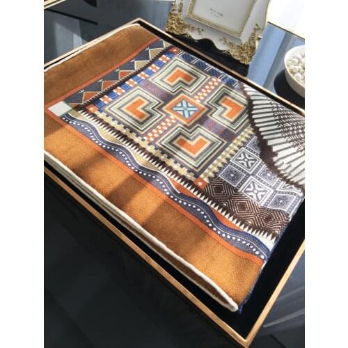 [Flower Butterfly Dance] big square scarf autumn winter big fashion silk wool scarf shawl women