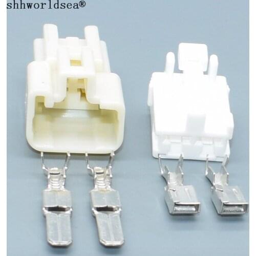 Shhworldsea 2pin TS series 4.8mm(187) wire electrical female connector 6098-0325