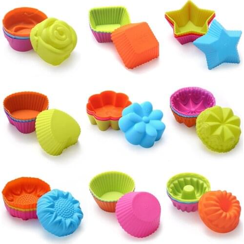 36Pcs/24Pcs Silicone Muffin Cup Mini Cake Fondant Moulds Crust Mold for Cupcake Muffin Disc Toast Donut Baking Tools