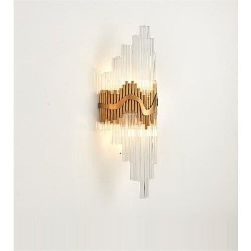Modern Wall Light Gold Crystal LED Wall lamp For Stair Bedroom Restaurant Living Room Sconces home lighting Wall Sconce WA089