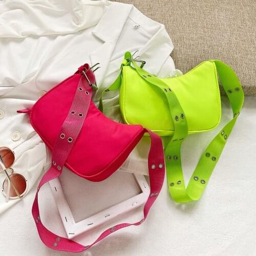 Women Messenger Bags Solid Color Female Shoulder Handbag Casual Nylon Fashion 2020 Fashion Trend Ladies Shoulder Handbag