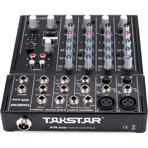 Takstar XR-208 mixing console digital mixer premium 8-input 2-bus mixing console use for audio production recording studio