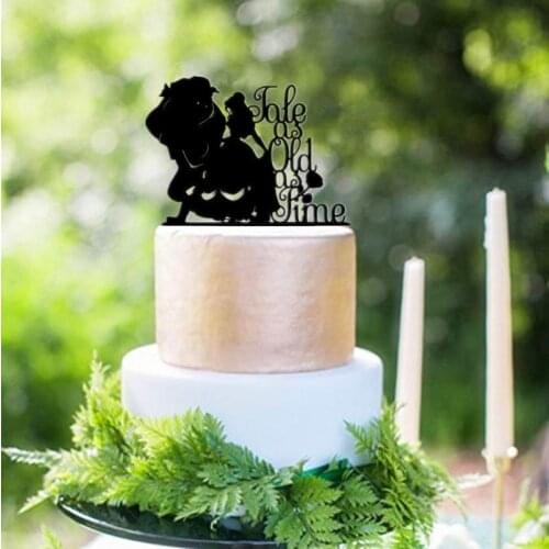 Tale as Old as Time on Side Wedding Cake Topper Engagement Cake Decoration Wedding deocoration