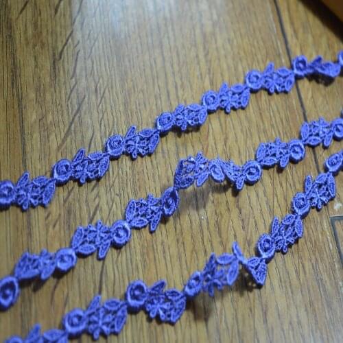 Free shipping 1.2cm 15yds/lot purple floral Venise Lace Trim with Design for Wedding Bridal and Garment Decoration 1705206
