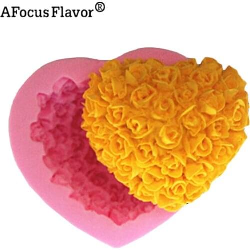 1 Pc Kitchen Heart Shape Ice Mold Silicone Mold Chocolate Biscuit Cake Decorating Sugar craft Handmade Soap Candle Candy Stencil