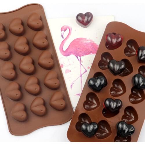 1PCS Silicone Mold Love Heart Chocolate Mold Fondant Patisserie Candy Bar Mould Cake Mode Decoration Kitchen Baking Accessories