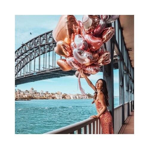 10pcs 18inch Rose Gold Red Pink Love Foil Heart Helium Balloons Wedding Birthday Party Balloons Valentines Day Globos Supplies