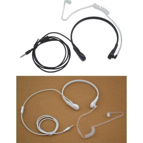 Lot 10pcs 1 Pin 3.5mm Plug Throat Controlled PTT Mic Headset Covert Air Tube Earpiece Headphone For Smart Mobile Cell Phone PC