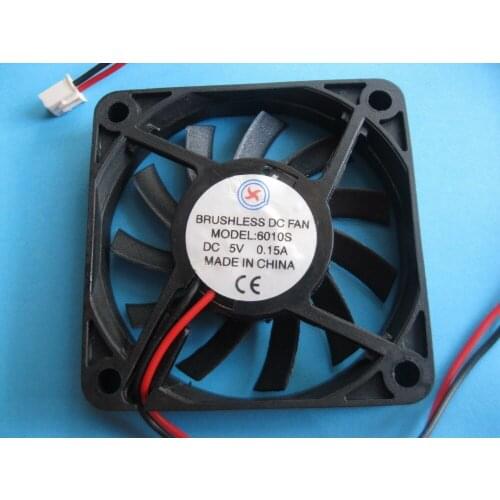 2 Pcs Brushless DC Cooling Fan 5V 6010S 11 Blades 2wires 60x60x10mm