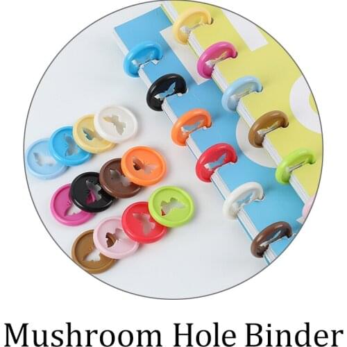 20pcs Butterfly Mushroom Hole Binder Pattern Binder Ring Buckle 28mm Mushroom Hole Disc Loose Leaf Ring Binding Office Supplies