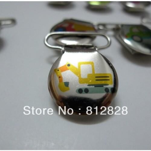 25pcs 1'' 25mm Enamel Excavator Circle Suspender Clips