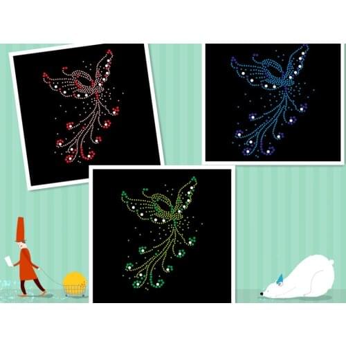 3pc/lot Big butterfly hot fix rhinestone fix rhinestone transfer motifs iron on rhinestone transfer designs applique patches