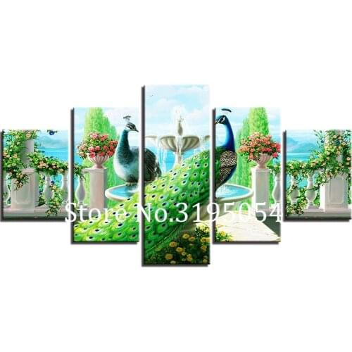 5pcs,Full Square 5D DIY Diamond embroidery Peacock,Diamond Painting Cross Stitch 3d pictures of Rhinestones Mosaic Home decor