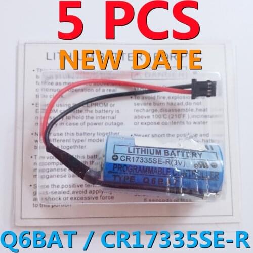 5 PACK Original New CR17335SE-R (3V) Q6BAT CNC 3V PLC Lithium Battery For Mitsubishi Servo