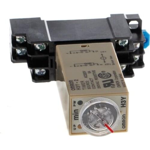 62KC AC 220V H3Y-2 Power On Time Delay Relay Solid State Timer 1.0~30 Min Socket Base