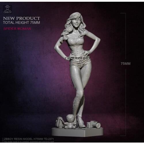 75mm Resin model kits beauty figure self-assembled TD-2371