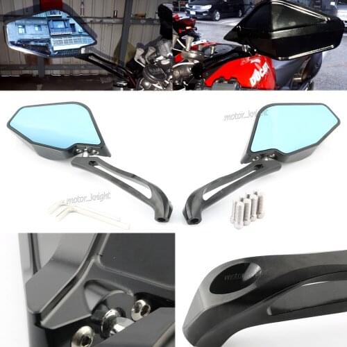 For Ducati Monster 696 796 795 821 1100 1200 Evo DIAVEL CNC Aluminum Motorcycle Rearview Mirrors Glass Rear View Side Mirror