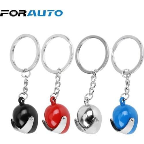 FORAUTO Pendant Car Keyring Key Rings Metal Key Holder Auto Accessories Key Chain Motorcycle Helmet Shape Keychain Creative Gift