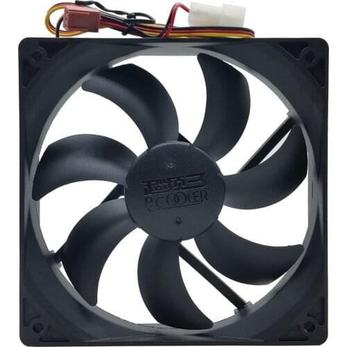 PC Cooler Computer Case super silent 12025s 12CM 120mm 120x25mm DC 12V black 3Pin&4Pin Cooling Motor Fan
