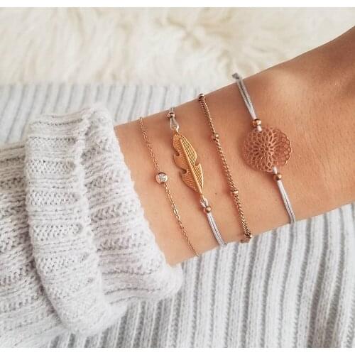 Europe and the United States new trend in summer rope retro pop multi piece set fashion temperament womens bracelet wholesale