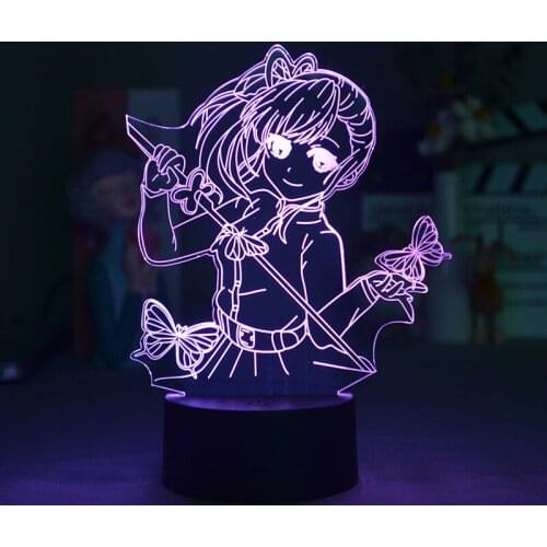 Anime Demon Slayer Tsuyuri Kanawo Figure Led Night Light for Girls Room Decor Nightlight Kimetsu No Yaiba Gift Table 3d Lamp