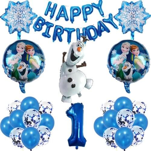 1Set Frozen Olaf&Elsa Anna Princess Foil Balloons Snowman Birthday Party Decoration Latex Balloon Baby Shower Supplies Globos