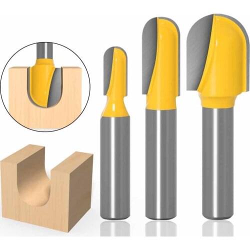 1PC 8MM Shank Wood Milling Cutter Corner Rounding End Mills Router Bits For Woodworking Carving Trimming And Slotting