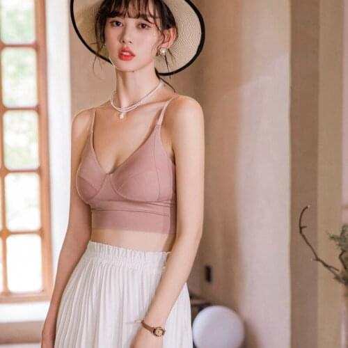 Crop Top Women Seamless Underwear Vintage Crop Top Sports Vest Sexy Lingerie Bralette Female Harajuku Deep V Neck Camis Camisole