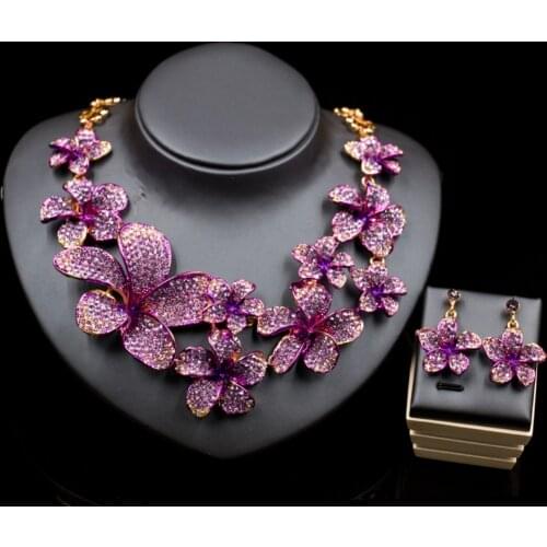 LAN PALACE fine jewelry african wedding beads nigerian necklace and earrings for party beautiful flowers free shipping