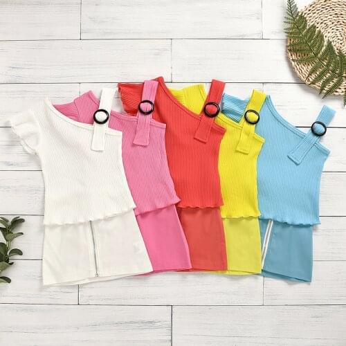 Summer 2021 New Girl Clothes Girl Unique Design Tops + Zipper Skirts Children Clothing Set Kids Solid Girls Clothes Suit