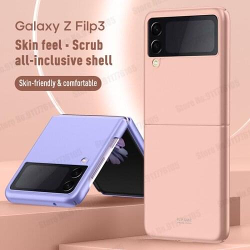 Candy Color Matte Flip Case For Samsung Galaxy Z Flip 3 Skin Feel Hard PC Back Cover for Galaxy Z Flip3 5G Ultra Slim Phone Case