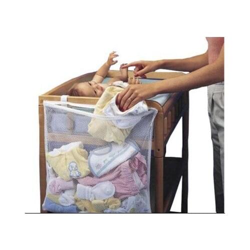 Multi-purpose Storage Bag For Baby Bed Large Capacity Hanging Bag At The Head Of The Bed Mesh Breathable Finish
