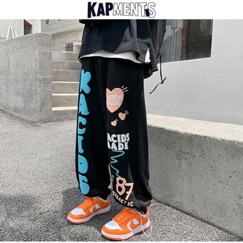 KAPMENTS Men Harajuku Vintage Baggy Sweatpants 2021 Mens Causal Japanese Streetwear Joggers Pants Man Sweat Korean Fashion Pants