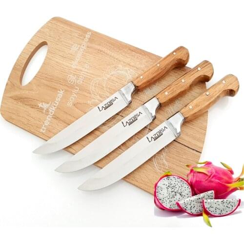 Lazbisa Kitchen Knife Set Kitchen Knife Bread Vegetable Fruit Knife 3 Pcs With Bracelet Handmade