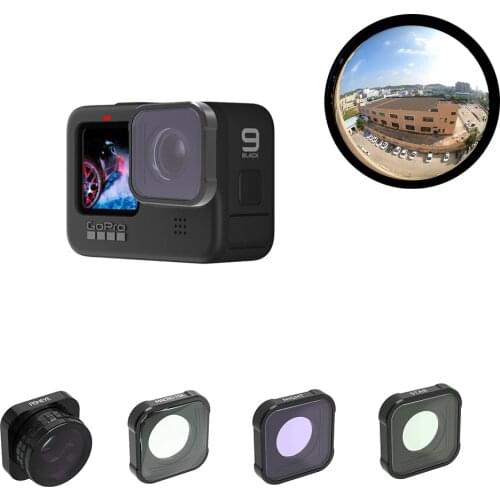 Mini HD Wide Angle 15X Macro Star Night Camera Kits Lens Fisheye Accessories External Lens Filter For Gopro Hero 9 Black