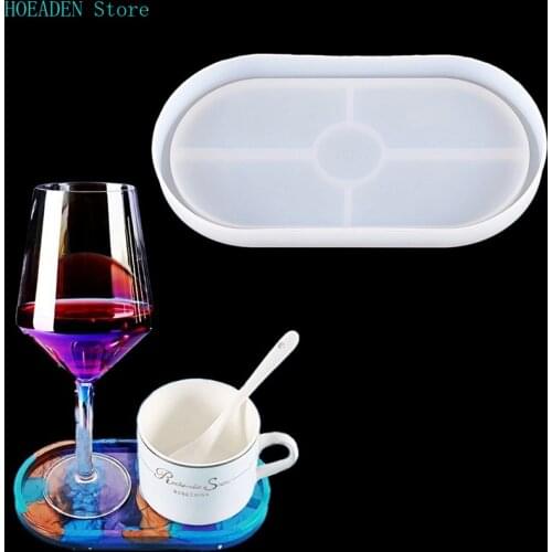 Oval Silicone Mold for Coaster Molds uv Resin DIY Clay Epoxy Resin Craft Cake Holder Resin Tray Coaster Mold