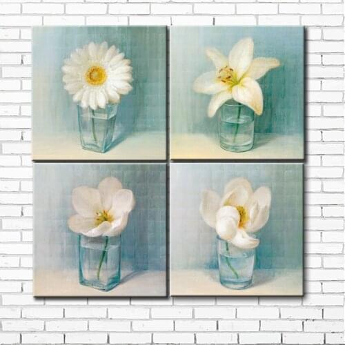 Pastoral white flowers scenery canvas printings oil painting printed on canvas home living room wall art decoration picture