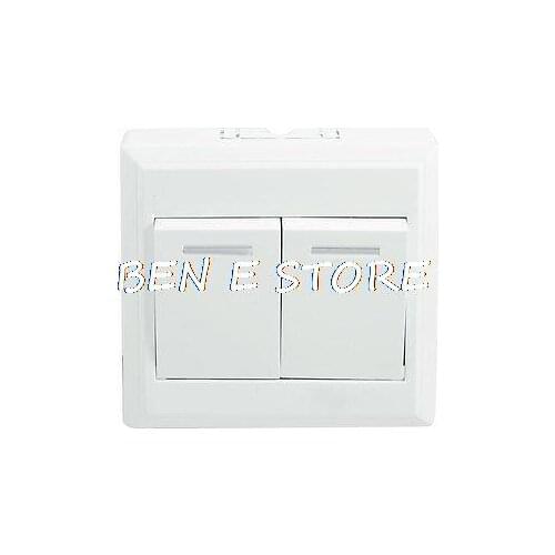 Plastic Shell Double Button Light Lamp Switches Wall Plate Panel AC 110-250V