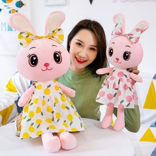 New cute pretty hot plush rabbit Dressing lemon lovely decoration Pillow Soothing doll soft good quality birthday Christmas Gift