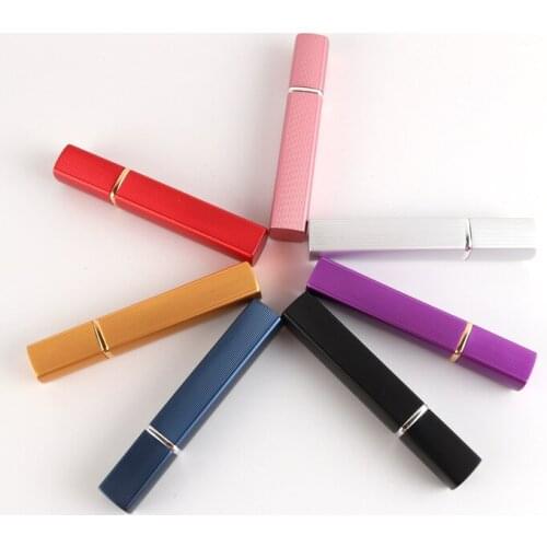 12ML Portable Perfume Bottle Travel Refillable Bottle With Spray Pump Empty Cosmetic Container Rectangular Striped Spray Bottle